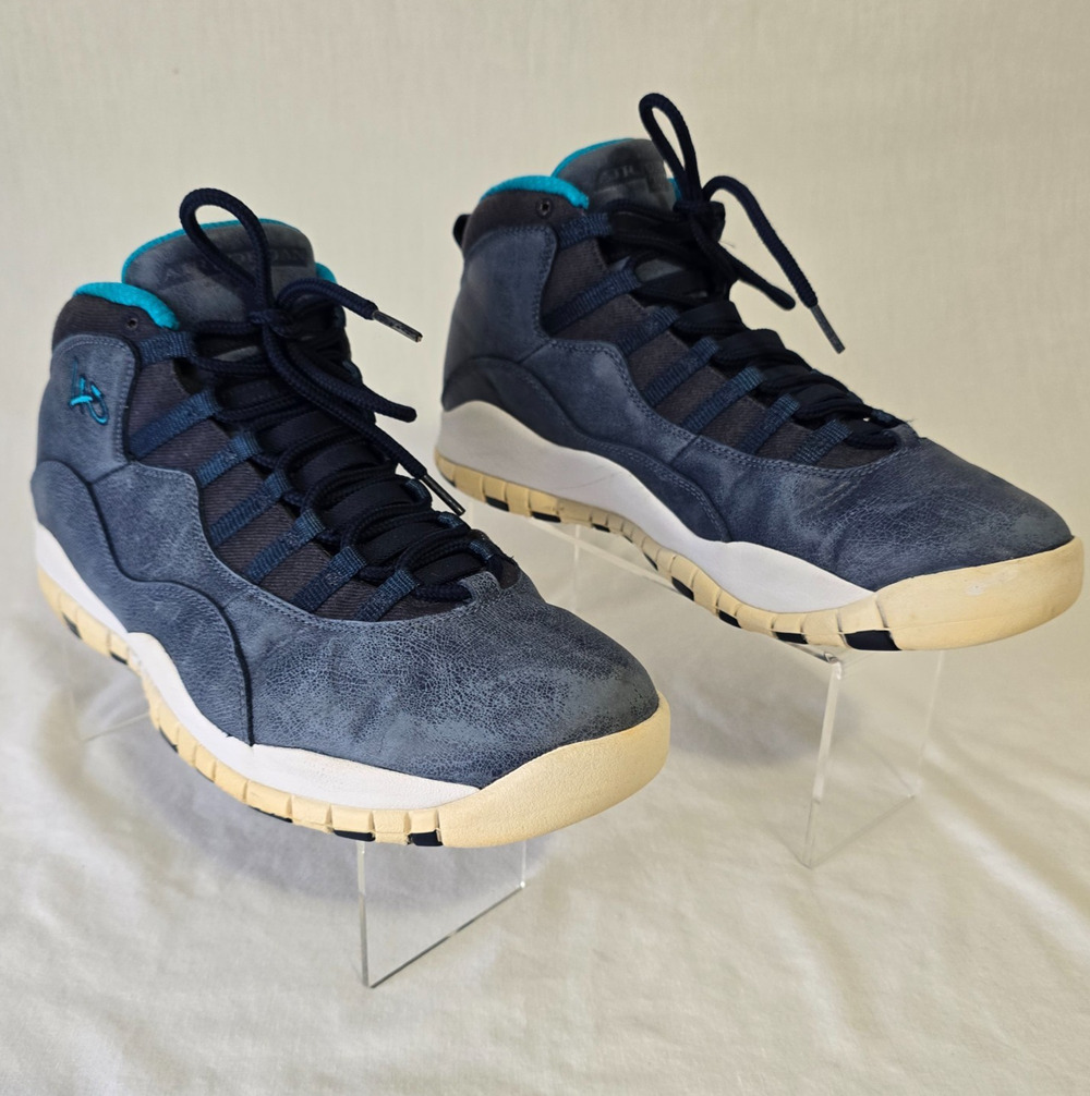 Nike Air Jordan 10 Retro LA Sneakers Men's 12 Blue Ocean Fog Embroidery